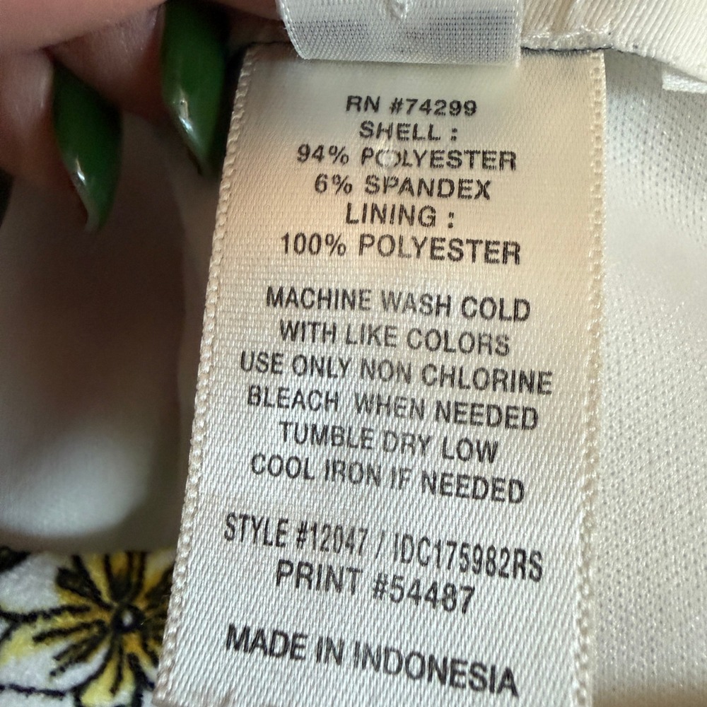 Enfocus Studio Womens Floral Sheath Dress White Yellow‎ Flutter Sleeve Size 12 - Picture 5 of 9